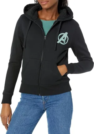 Amazon Essentials Disney | Marvel | Star Wars | Princess Women's Fleece Sherpa-Lined Full-Zip Hoodies