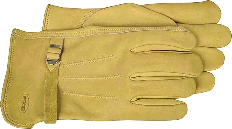 Boss B81202-XL Gloves with Wrist Enclosure, XL, Keystone Thumb, Slip-On Cuff, Cowhide Leather, Natural :PR: QUANTITY: 1