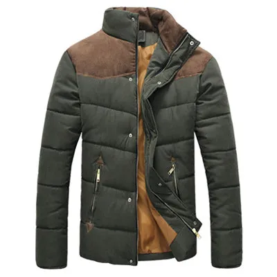 Dimusi Winter Jacket Men Warm Casual Parkas Cotton Stand Collar Winter Coats Male Padded Overcoat Ou