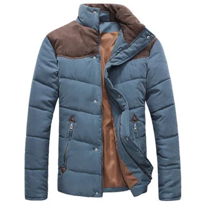 Dimusi Winter Jacket Men Warm Casual Parkas Cotton Stand Collar Winter Coats Male Padded Overcoat Ou