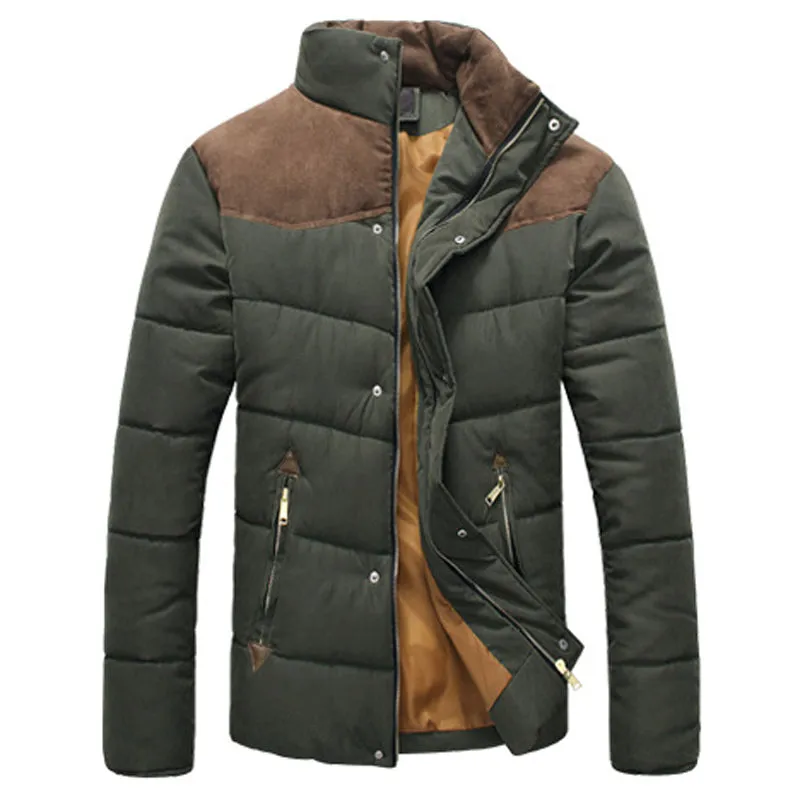 Dimusi Winter Jacket Men Warm Casual Parkas Cotton Stand Collar Winter Coats Male Padded Overcoat Ou