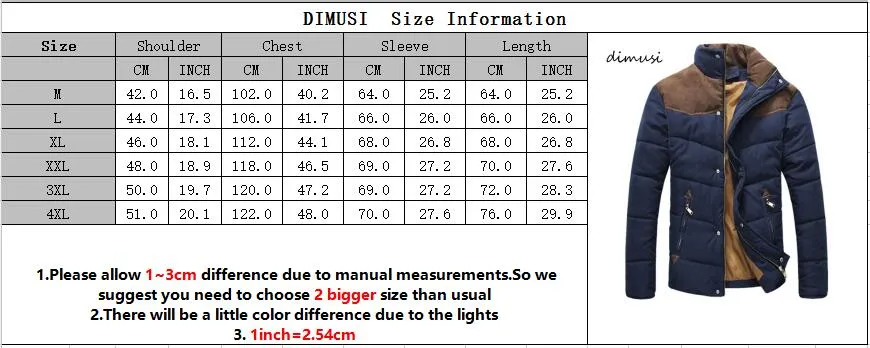 Dimusi Winter Jacket Men Warm Casual Parkas Cotton Stand Collar Winter Coats Male Padded Overcoat Ou