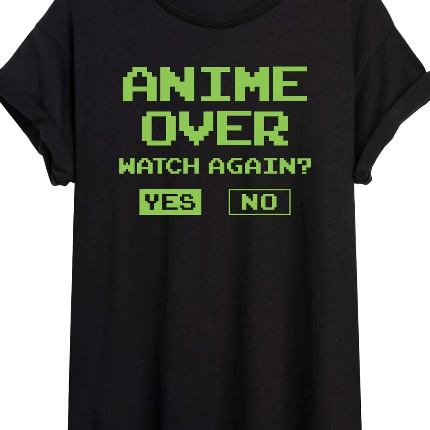 Instant Message - Anime Over Yes No - Women's Oversized Graphic T-Shirt