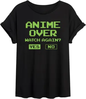 Instant Message - Anime Over Yes No - Women's Oversized Graphic T-Shirt