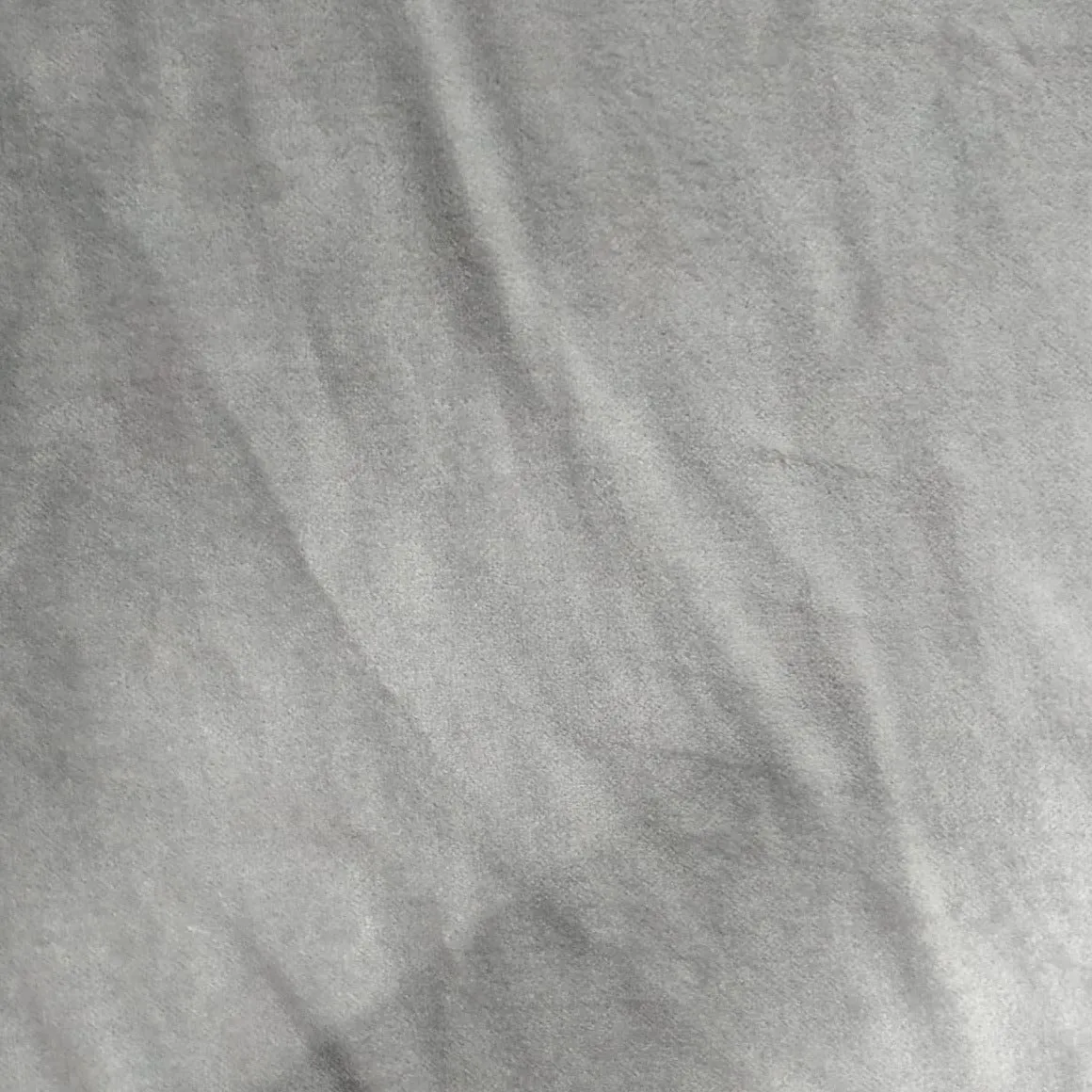 Light Grey Solid Cotton Velvet Fabric, Plain Weave, TU-2583