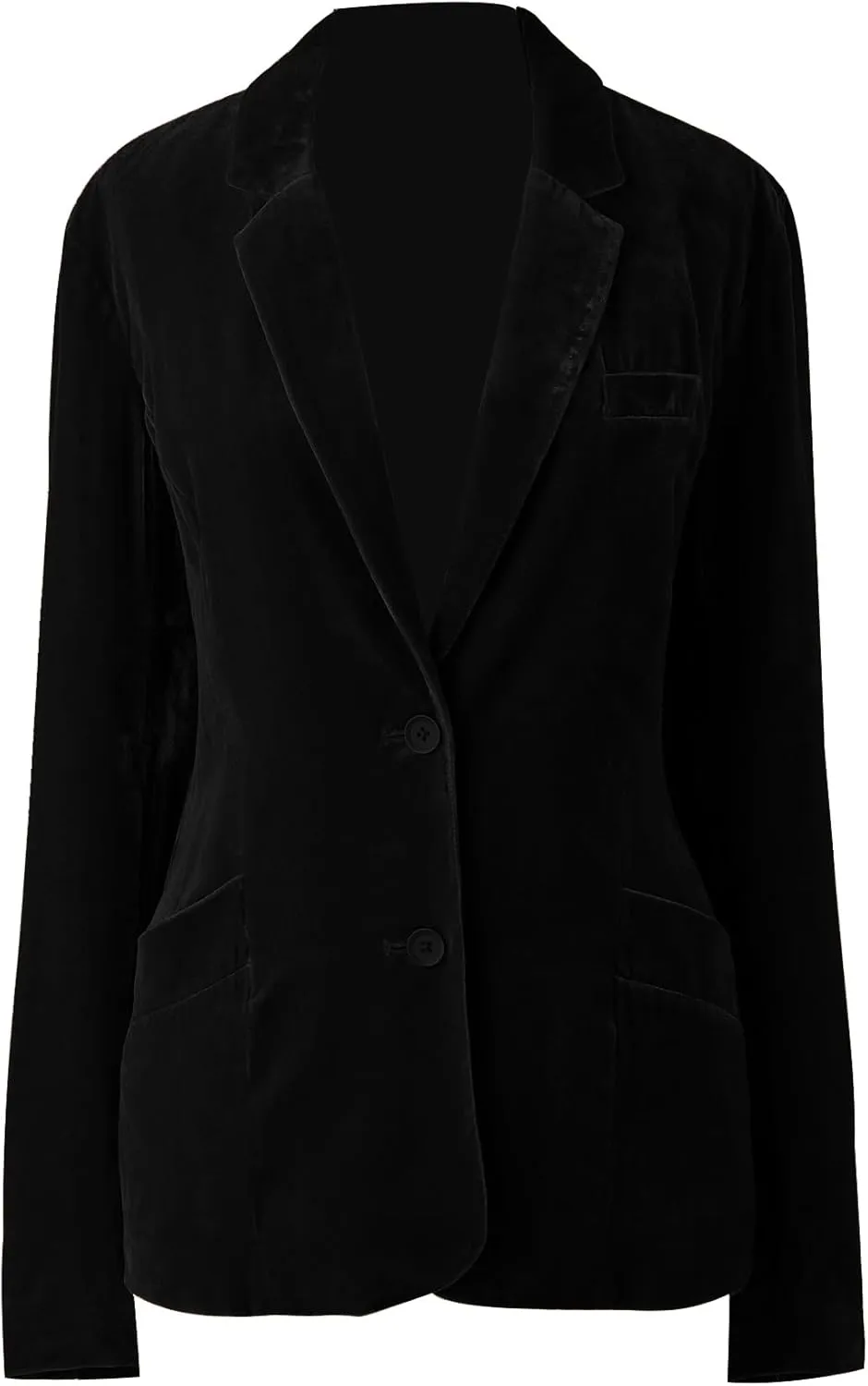 Mintlimit Women's Velvet Blazer Jacket - Long Sleeve V Neck Coat