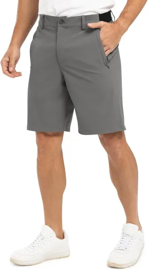 TBMPOY Men's 9" Golf Shorts Quick Dry Casual Shorts Dress Shorts Flat Front Stretch Lightweight for Work Business Travel