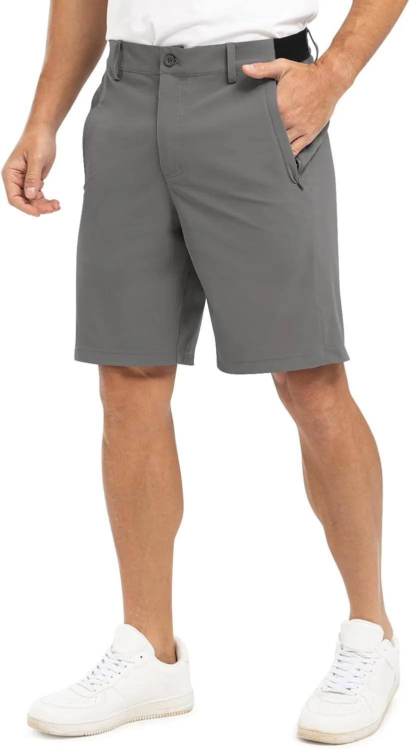 TBMPOY Men's 9" Golf Shorts Quick Dry Casual Shorts Dress Shorts Flat Front Stretch Lightweight for Work Business Travel