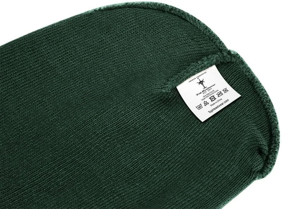 TOP HEADWEAR Cuffless Beanie for Men Women, Unisex Short Beanies Skull Cap