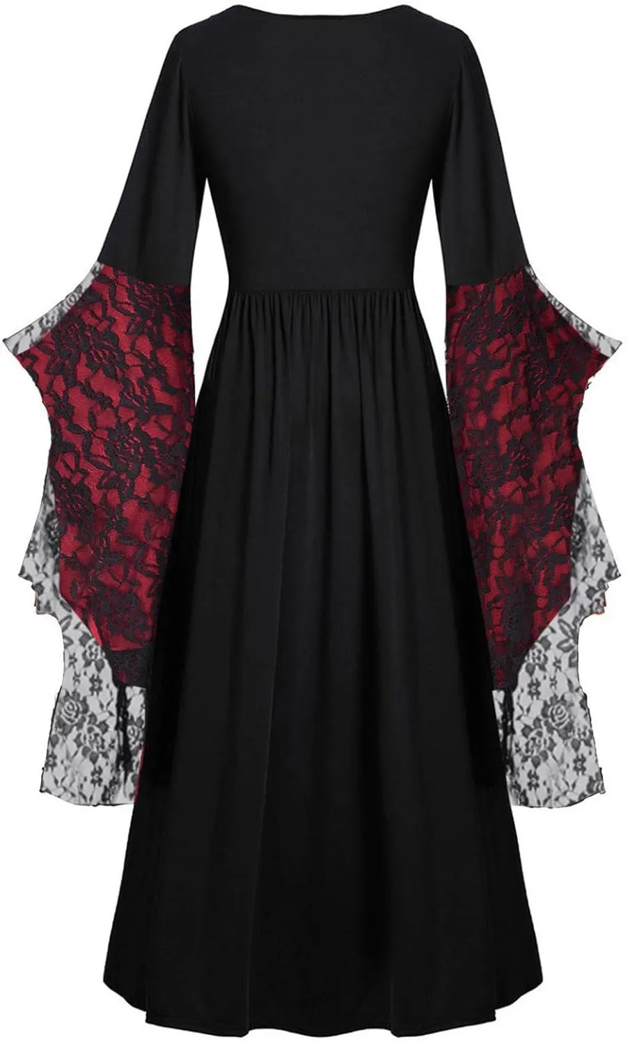 Vacation Halloween Dresses for Women Sleeve V Neck Lace Skull Midi Vintage Goth Thermal Fuzzy Dresses Women