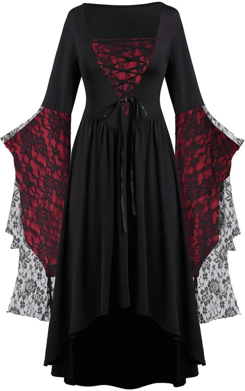 Vacation Halloween Dresses for Women Sleeve V Neck Lace Skull Midi Vintage Goth Thermal Fuzzy Dresses Women