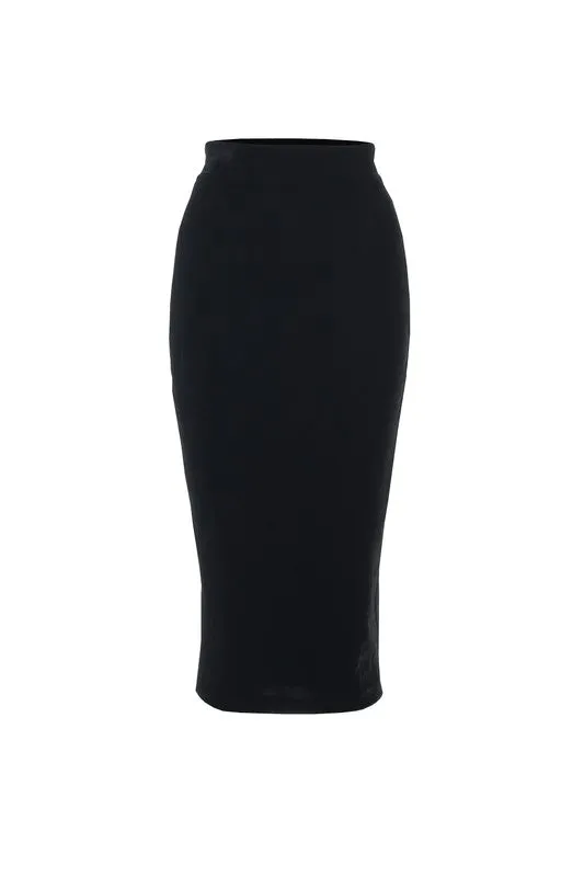VELVET MIDI SKIRT